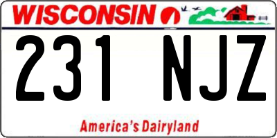 WI license plate 231NJZ