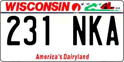 WI license plate 231NKA