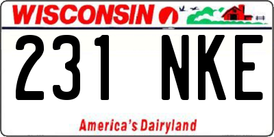 WI license plate 231NKE