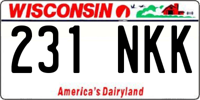 WI license plate 231NKK