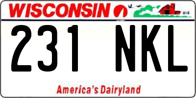 WI license plate 231NKL