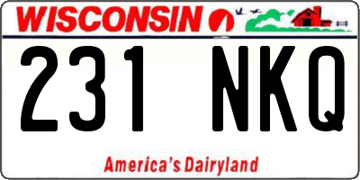 WI license plate 231NKQ