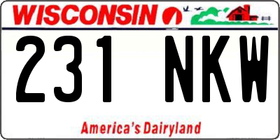 WI license plate 231NKW