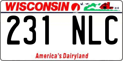 WI license plate 231NLC