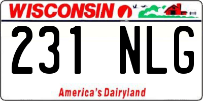 WI license plate 231NLG