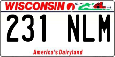 WI license plate 231NLM