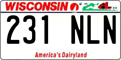 WI license plate 231NLN