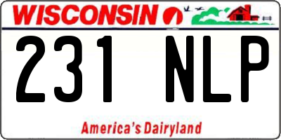 WI license plate 231NLP