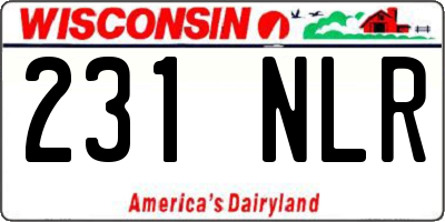 WI license plate 231NLR