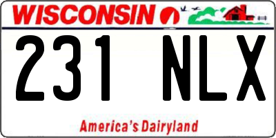 WI license plate 231NLX