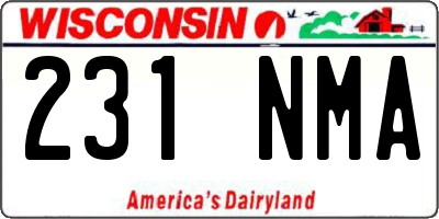WI license plate 231NMA