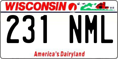 WI license plate 231NML