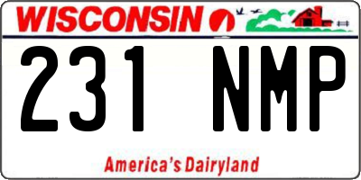 WI license plate 231NMP