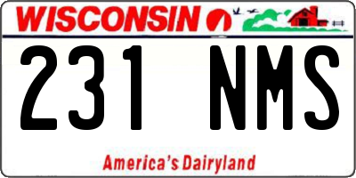 WI license plate 231NMS