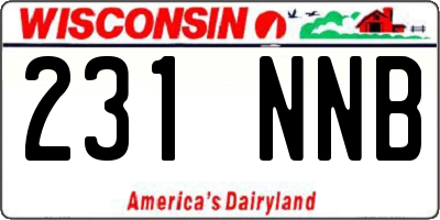 WI license plate 231NNB