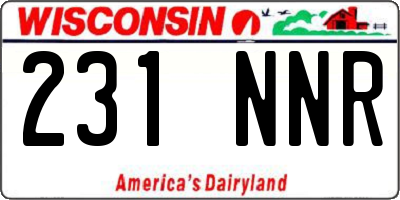 WI license plate 231NNR