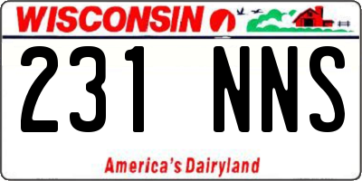 WI license plate 231NNS