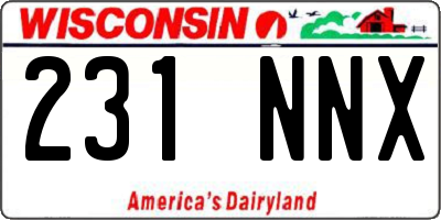 WI license plate 231NNX