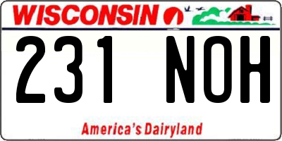 WI license plate 231NOH