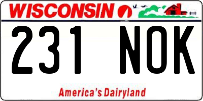 WI license plate 231NOK