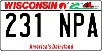 WI license plate 231NPA