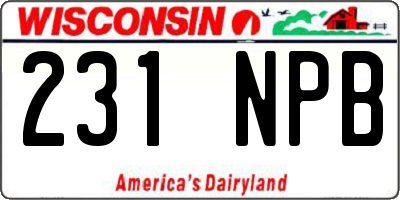 WI license plate 231NPB
