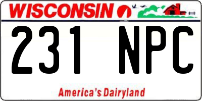 WI license plate 231NPC