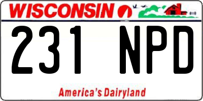 WI license plate 231NPD