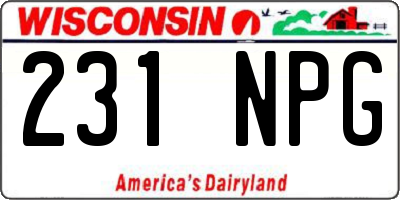 WI license plate 231NPG