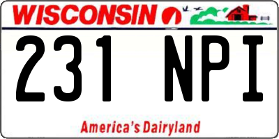 WI license plate 231NPI