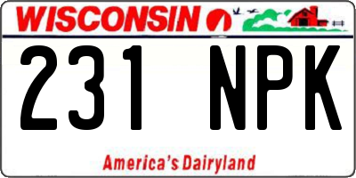 WI license plate 231NPK