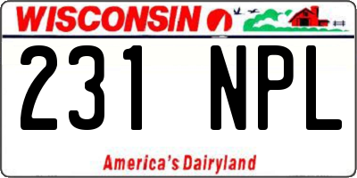 WI license plate 231NPL
