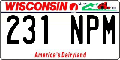 WI license plate 231NPM