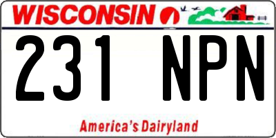WI license plate 231NPN