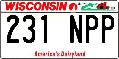 WI license plate 231NPP