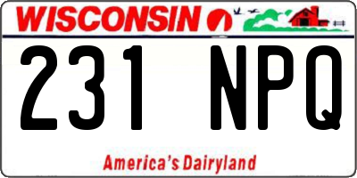 WI license plate 231NPQ