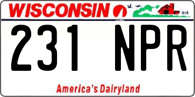 WI license plate 231NPR
