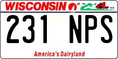 WI license plate 231NPS