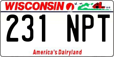 WI license plate 231NPT