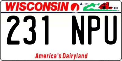 WI license plate 231NPU
