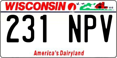 WI license plate 231NPV