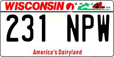 WI license plate 231NPW