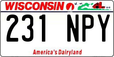 WI license plate 231NPY