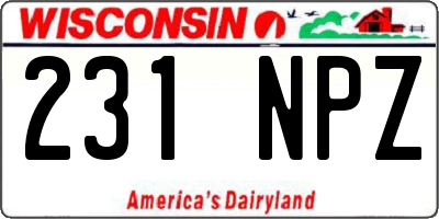 WI license plate 231NPZ