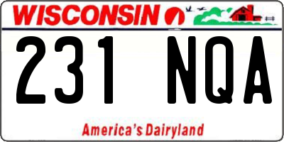 WI license plate 231NQA