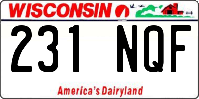 WI license plate 231NQF
