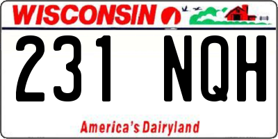 WI license plate 231NQH