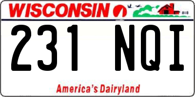 WI license plate 231NQI