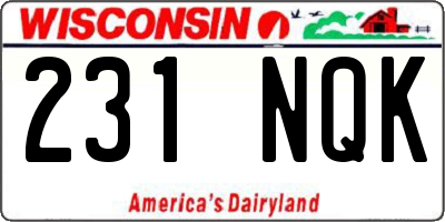 WI license plate 231NQK