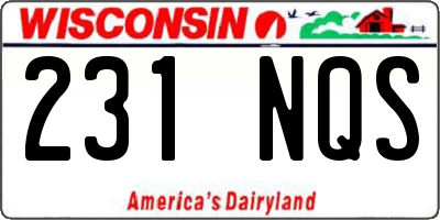 WI license plate 231NQS